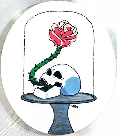 Acrílico sobre lienzo e hilo cosido a mano