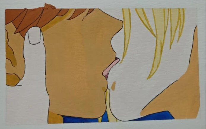 Práctica de gouache banana fish